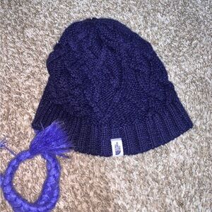 Cozy Purple Knit North Face Beanie